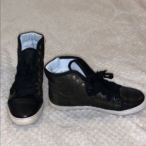 Lanvin Metallic Aged Gold High Top sneaker